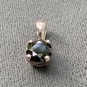 Sterling Silver Smokey Topaz Drop Pendant